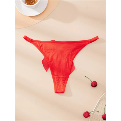 Çok Renkli Fantezi Giyim 2 li Fiyonklu Halkalı String Tanga HF0044 