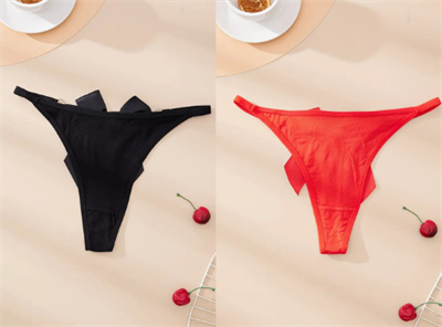 Çok Renkli Fantezi Giyim 2 li Fiyonklu Halkalı String Tanga HF0044 