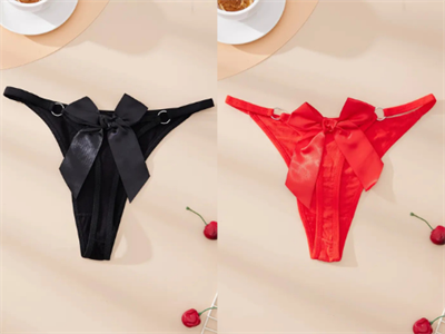 Çok Renkli Fantezi Giyim 2 li Fiyonklu Halkalı String Tanga HF0044 
