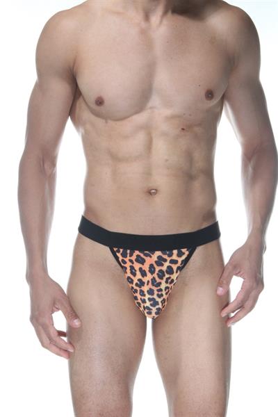 Erkek Çok Renkli Fantezi Giyim Leopar Desenli Tanga HF102143 