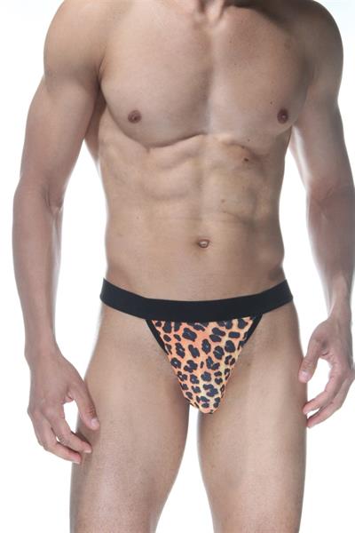 Erkek Çok Renkli Fantezi Giyim Leopar Desenli Tanga HF102143 
