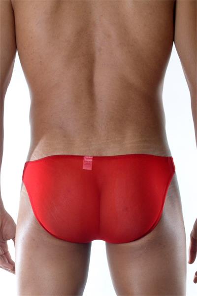 Erkek Kırmızı Fantezi Giyim Transparan Slip HF111890 
