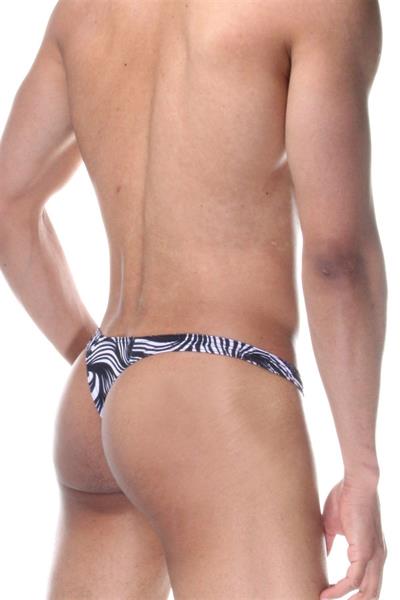 Erkek Çok Renkli Fantezi Giyim Zebra Desenli Tanga HF021818 