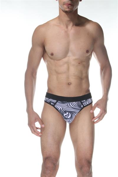 Erkek Çok Renkli Fantezi Giyim Zebra Desenli Tanga HF102155 