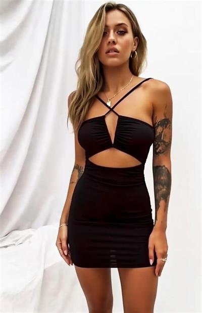 Fantezi Giyim Göbek ve Sırt Dekolteli Fantazi Elbise HF101563 