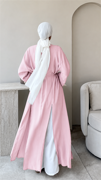 Kadın Fermuarlı Bel Bağlamalı Uzun Tunik M2665 - Pembe
