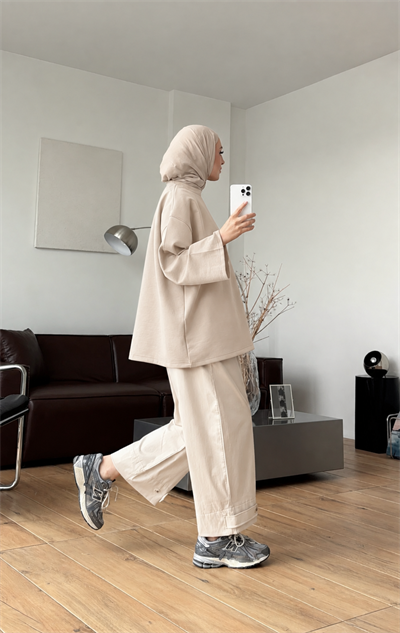 Kadın Seyyar Bağlamalı Oy-sho Kumaş Tunik M62410 - Bej