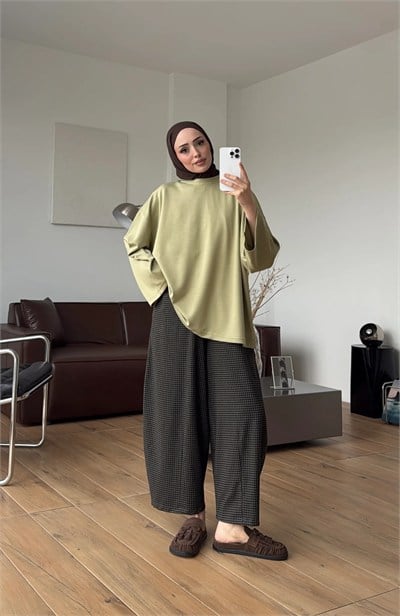 Kadın Seyyar Bağlamalı Oy-sho Kumaş Tunik M62410 - Yeşil