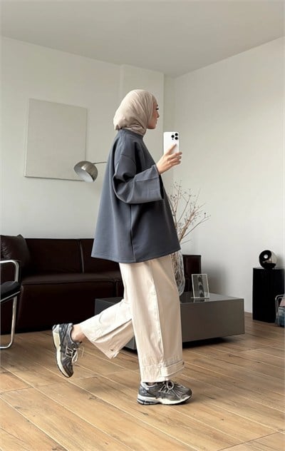 Kadın Seyyar Bağlamalı Oy-sho Kumaş Tunik M62410 - Füme