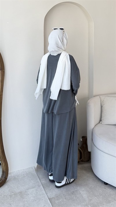 Kadın Simetrik Pantolonlu Takım M2633 - Füme