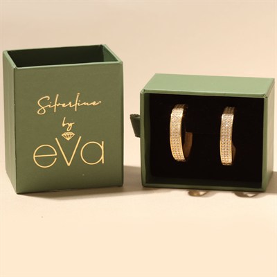 3 Sıra Taşlı Küpe 718880 Gold