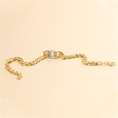 Baget Taşlı Zincir Bileklik 719111 Gold