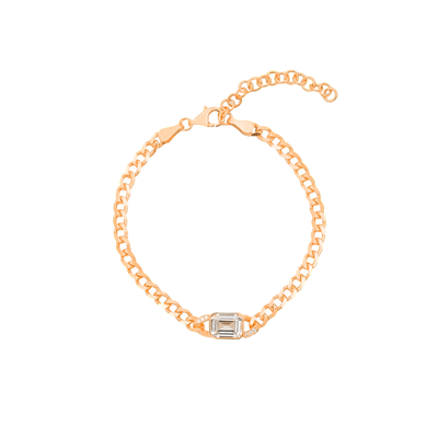 Baget Taşlı Zincir Bileklik 719111 Silver