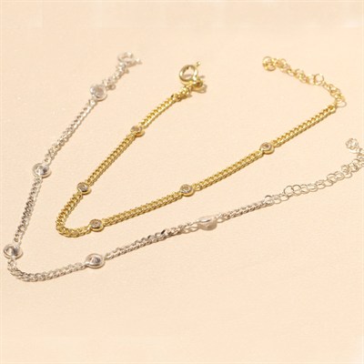 Beş Taşlı Bileklik 718512 Gold
