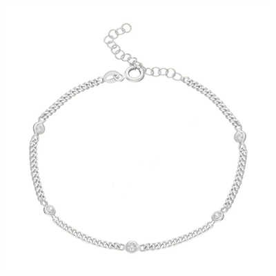 Beş Taşlı Bileklik 718512 Silver