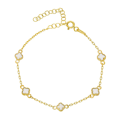 Beyaz Yonca Bileklik 718539 Gold
