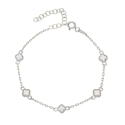 Beyaz Yonca Bileklik 718539 Silver