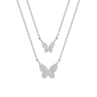 Çift Kelebek Kolye 718027 Rose