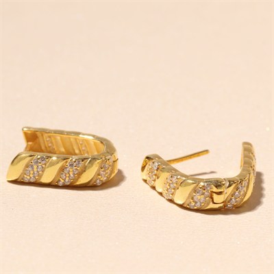 Dalga Zirkon Küpe 717049 Gold