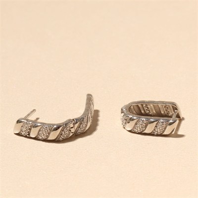 Dalga Zirkon Küpe 717049 Silver