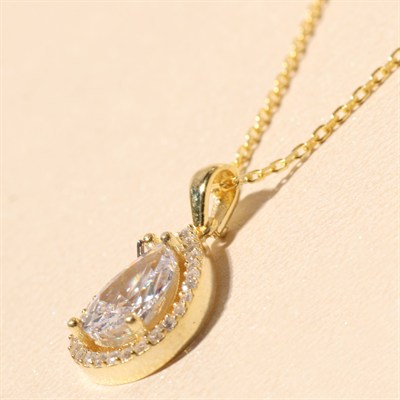 Damla Taşlı Kolye 718925 Gold