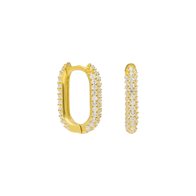 Dikdörtgen Zirkon Küpe 718898 Gold