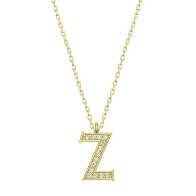 Gümüş Gold Z Harfi Kadın Kolye