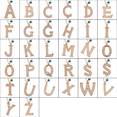 Gümüş Nazar Rose G Harfi Kadın Kolye