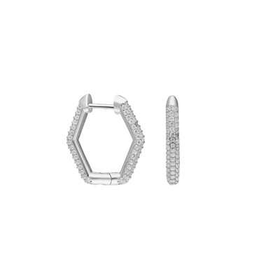 Hexagon Zirkon Küpe 717050 Gold