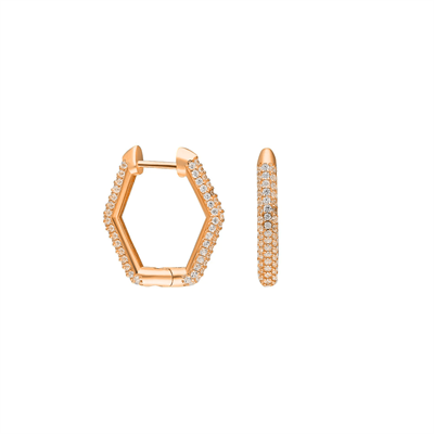 Hexagon Zirkon Küpe 717050 Rose
