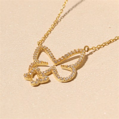 İki Kelebek Kolye 718911 Gold