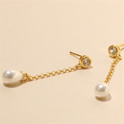 İncili Askılı küpe 717136 Gold