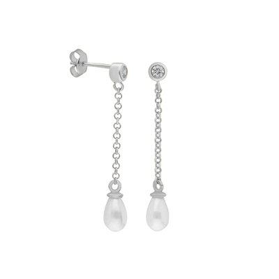 İncili Askılı küpe 717136 Rose