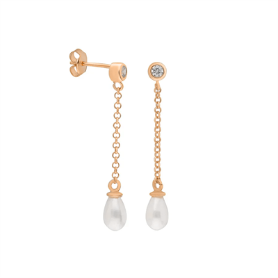 İncili Askılı küpe 717136 Silver