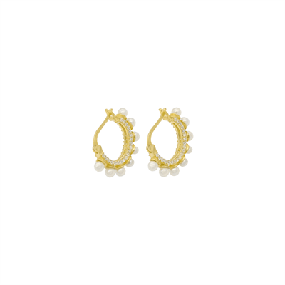 İncili Halka Küpe 719850 Gold