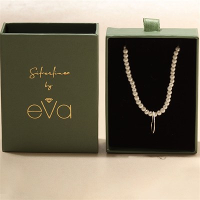 İncili Kalp Kolye 718015 Silver