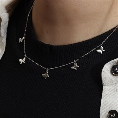 Ivy Kelebek Kolye 718983 Silver