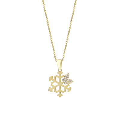Kar Tanesi Kolye 718955 Gold