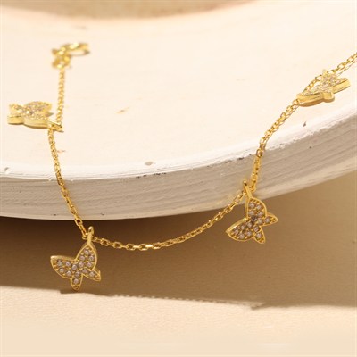 Kelebek Zincir Bileklik 719131 Gold