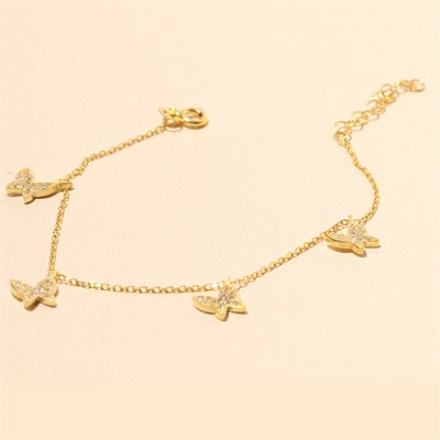 Kelebek Zincir Bileklik 719131 Gold