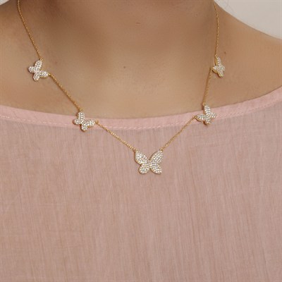 Kelebek Zincir Kolye 718928 Gold