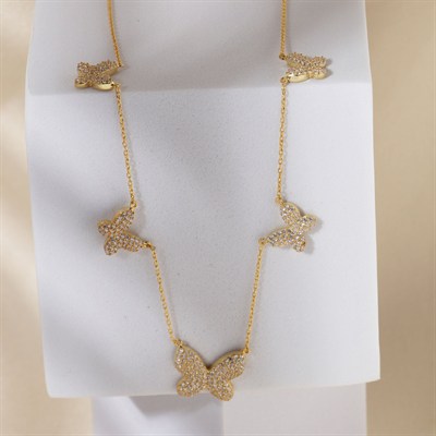 Kelebek Zincir Kolye 718928 Gold
