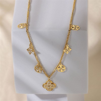 Linda Taşlı Kolye 718910 Gold