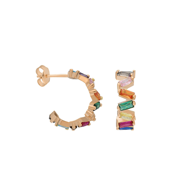 Renkli Baget Shift Küpe 718870 Rose