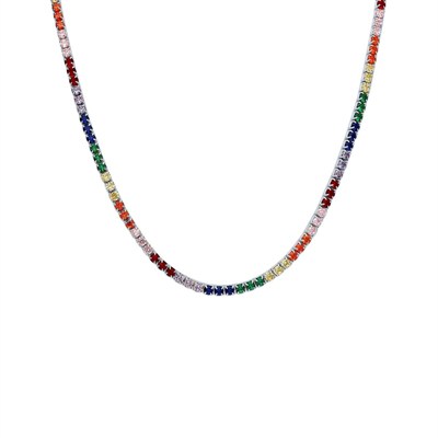Renkli Suyolu Kolye 718932 Silver