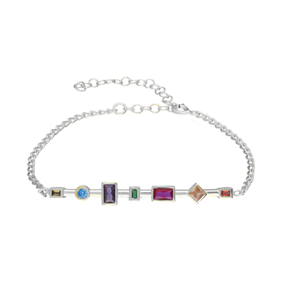 Renkli Taşlı Bileklik 719460 Silver
