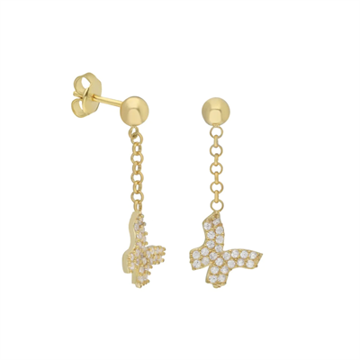 Sallantılı Kelebek Küpe 717088 Silver