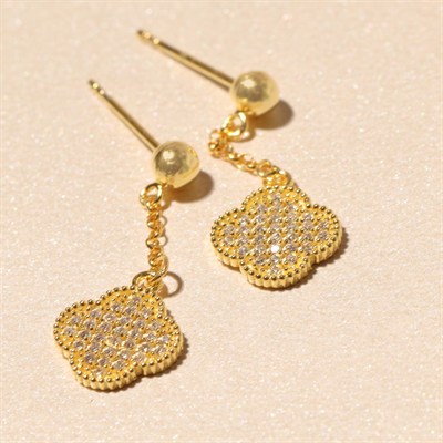 Sallantılı Yonca Küpe 717055 Gold
