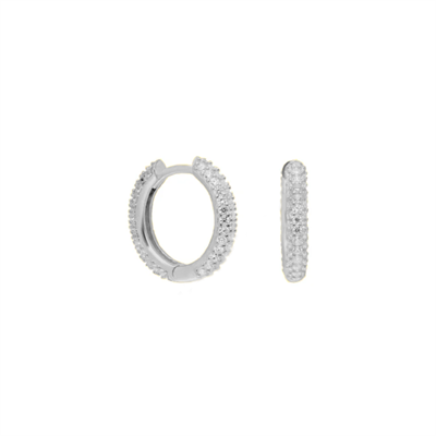 Taşlı Halka Küpe 717096 Silver