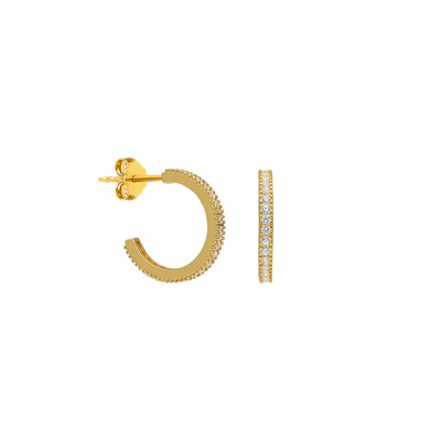 Taşlı Halka Küpe 718895 Gold